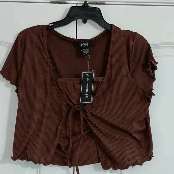 Just Polly Brown 2-Piece Crop Top - Picture 8 of 12